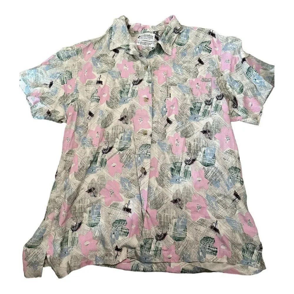 Columbia | Men’s Vintage Floral Mix Print Fly Fishing Button Down Shirt | XL